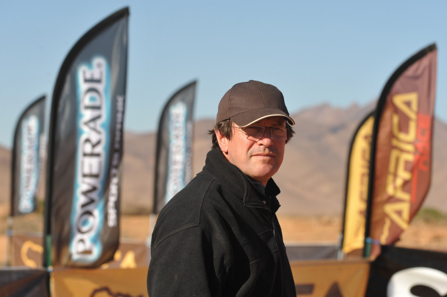 Hubert Auriol le 3 janvier 2009 à Agadir, lors de la première édition de l'Africa Race.