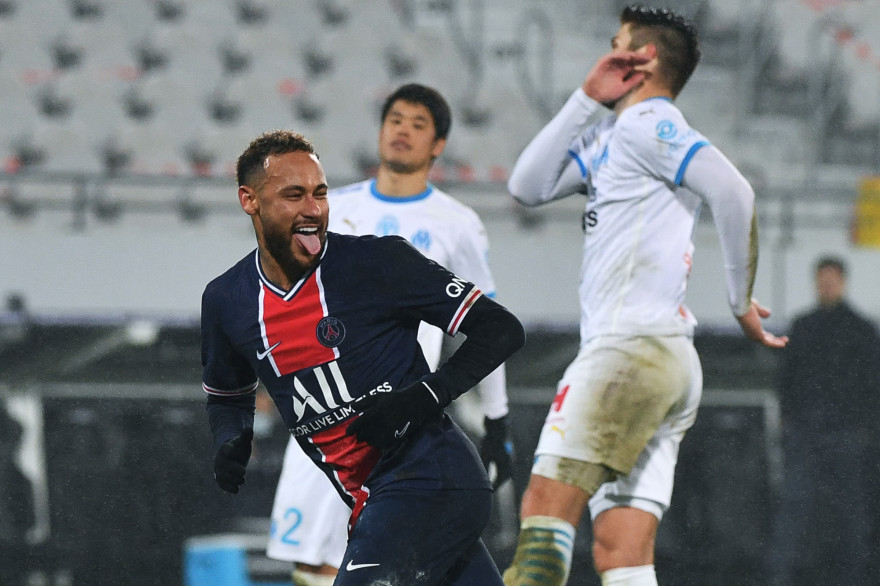 Neymar avec le PSG à Lens face à l'OM le 13 janvier 2020