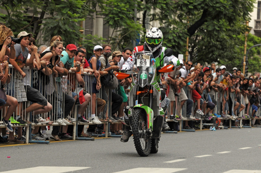 Pierre Cherpin, lors du Dakar 2015 à Buenos Aires en Argentine
