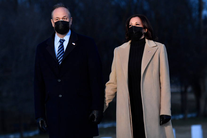 Kamala Harris et son époux Doug Emhoff à Washington, le 19 janvier 2021