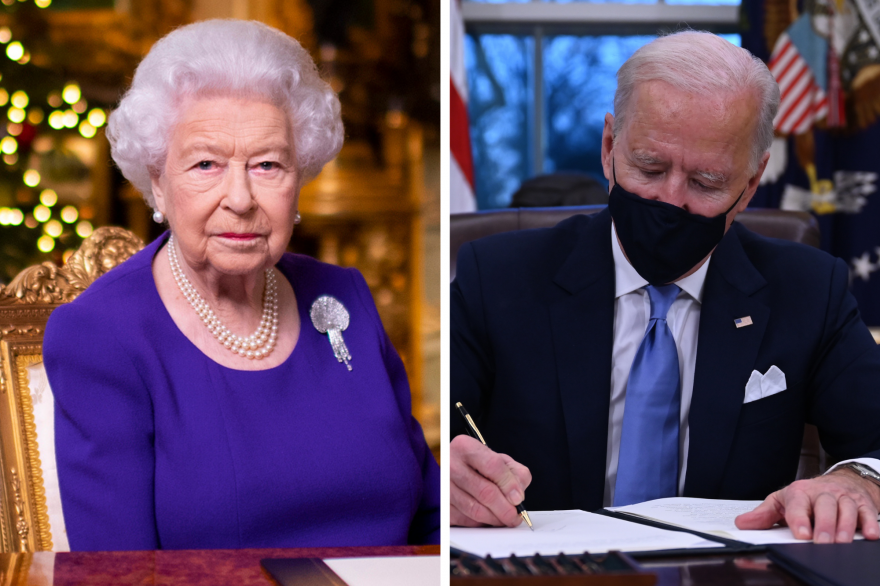 Elizabeth II et Joe Biden
