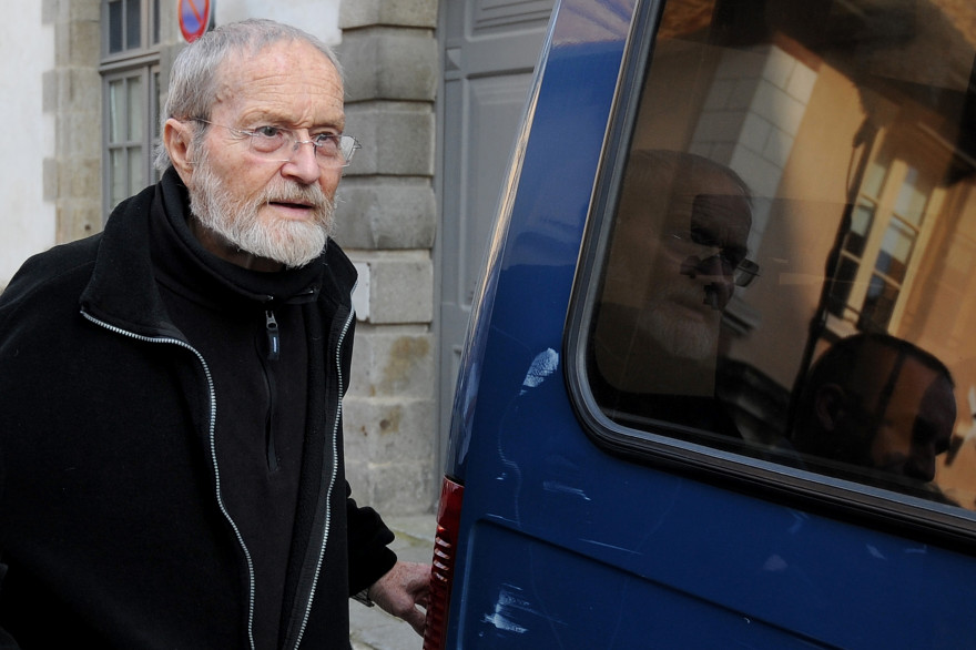 Maurice Agnelet, le 11 avril 2014, après avoir été jugé coupable du meurtre d'Agnès Le Roux par le tribunal de Rennes