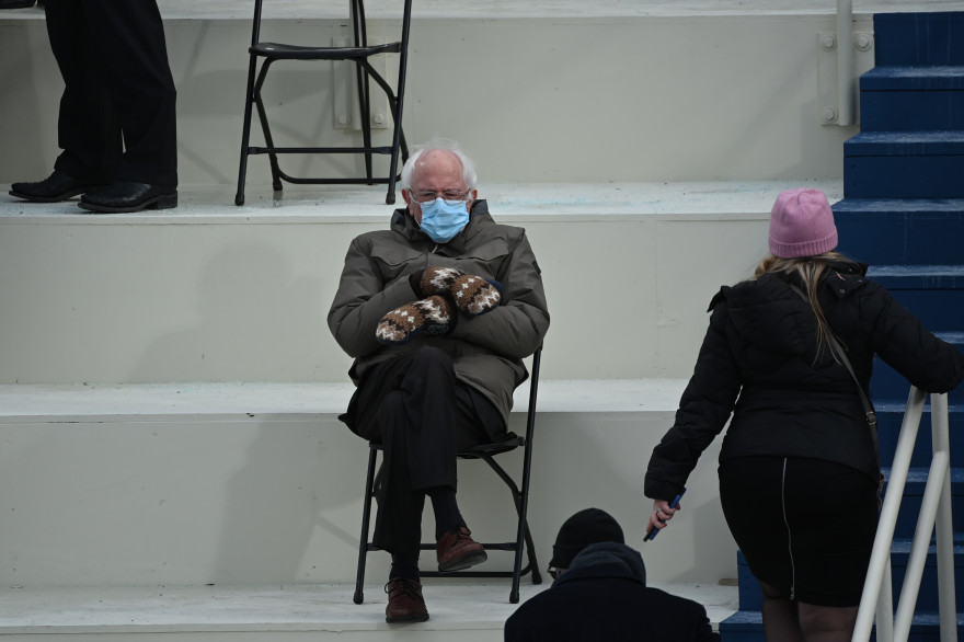 Bernie Sanders, lors de l'investiture de Joe Biden, le 20 janvier 2021