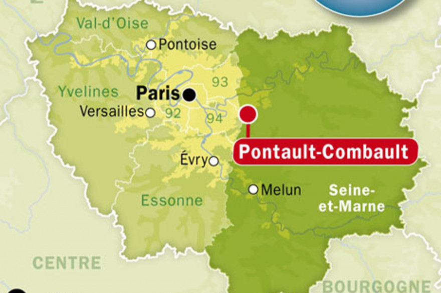 Carte de localisation de Pontault-Combault (Seine-et-Marne)