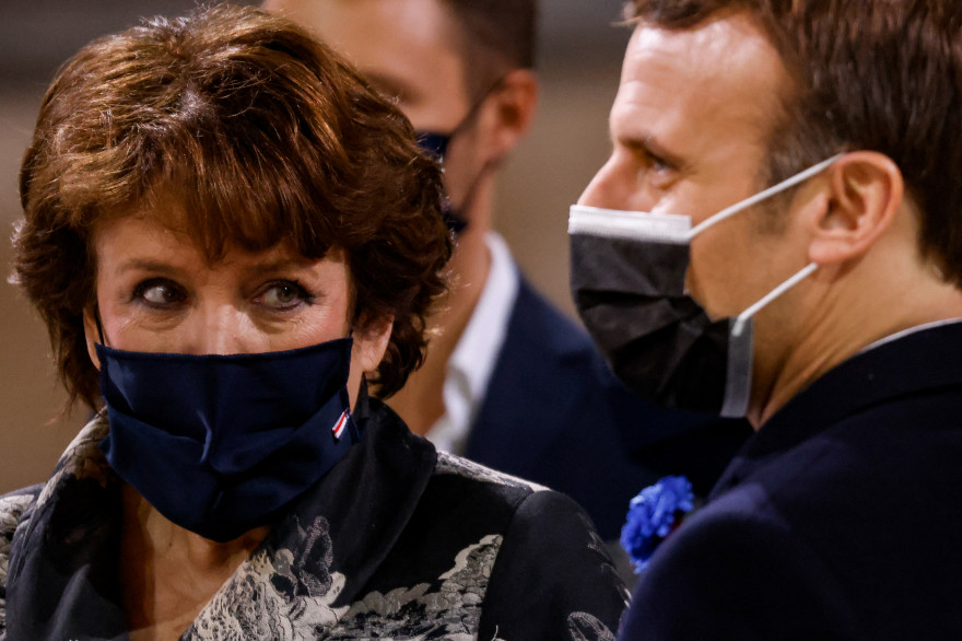 Roselyne Bachelot et Emmanuel Macron, le 11 novembre 2020