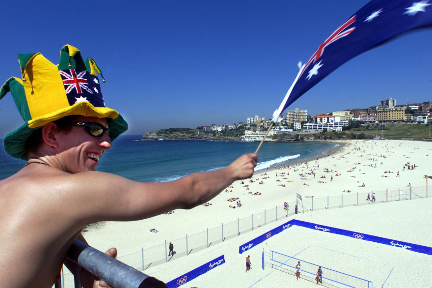 Un Australien à Sydney le 19 septembre 2000