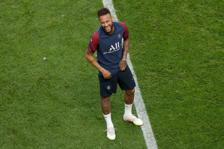 Neymar à l'entraînement à Lisbonne le 22 août 2020