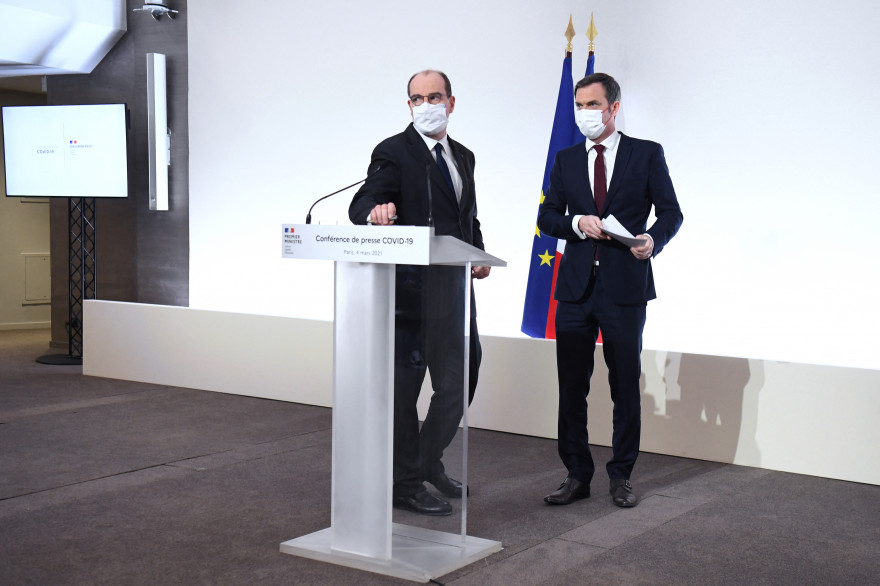 Jean Castex et Olivier Véran le 4 mars 2021