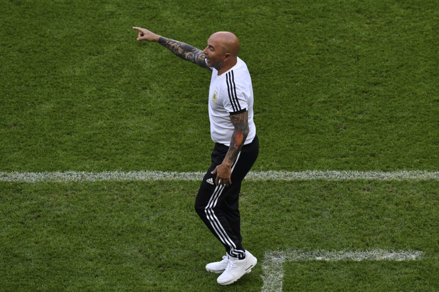 Jorge Sampaoli avec l'Argentine à Kazan le 30 juin 2021