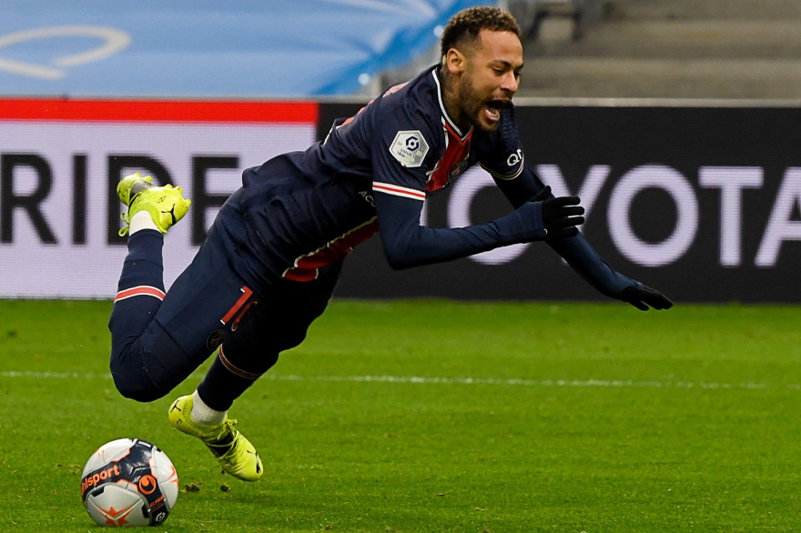 Neymar avec le PSG à Marseille le 7 février 2021