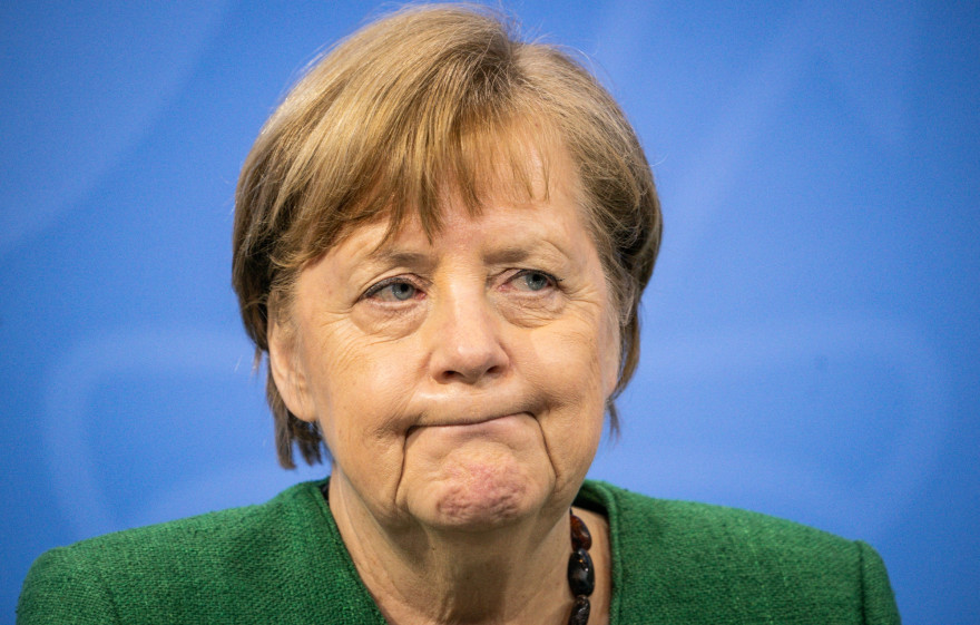Angela Merkel lors d'une conférence de presse le 23 mars 2021.