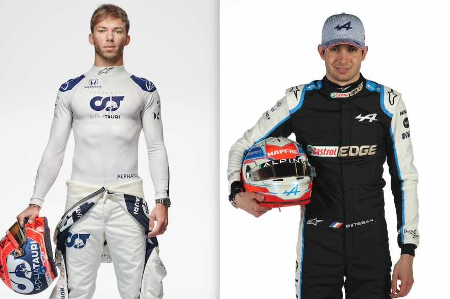 Les pilotes français Pierre Gasly et Esteban Ocon