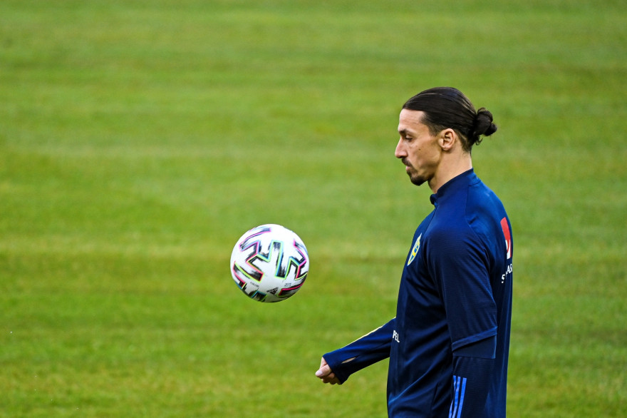 Zlatan Ibrahimovic à l'entraînement avec la Suède le 23 mars 2021