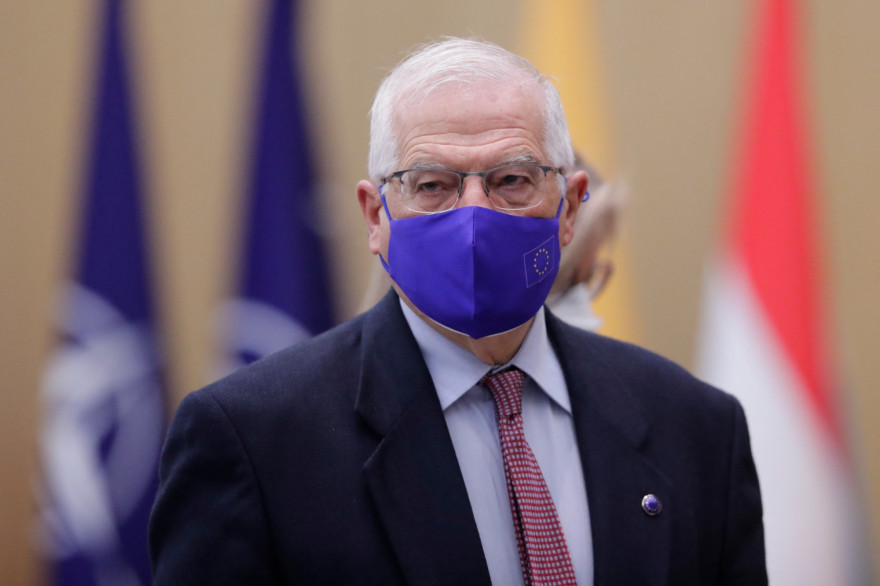 Le Haut représentant de l'UE pour les affaires étrangères, Josep Borrell, lors de la deuxième journée d'une réunion des ministres des affaires étrangères de l'OTAN à Bruxelles, le 24 mars 2021.