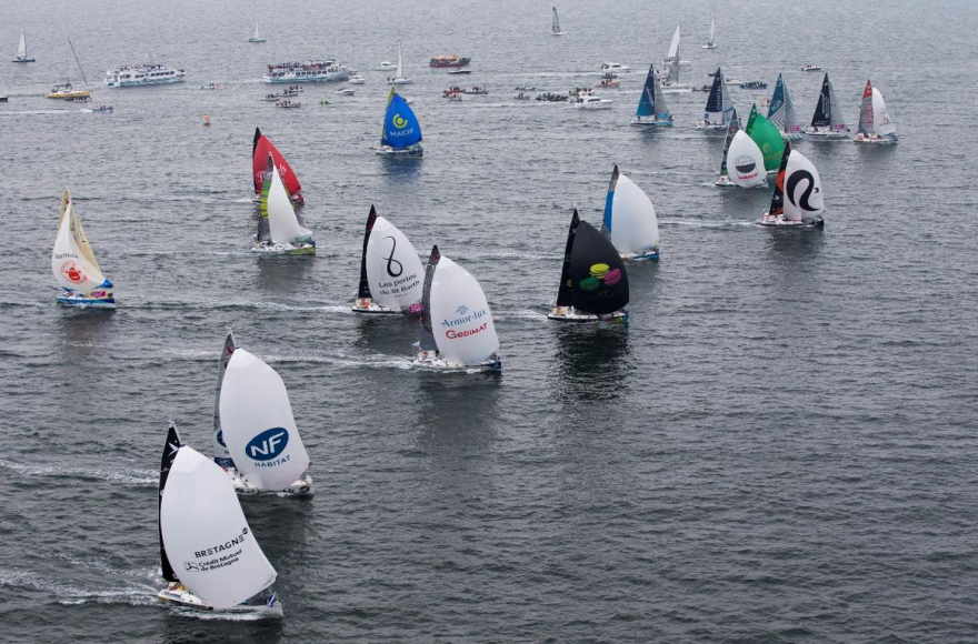 Le départ de la Transat Concerneau - Saint-Barthélemy en 2018