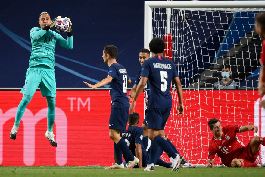 Keylor Navas et les Parisiens face aux Munichois le 23 août 2020 à Lisbonne