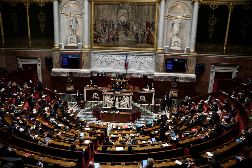 L'hémicycle de l'Assemblée nationale, le 13 avril 2021