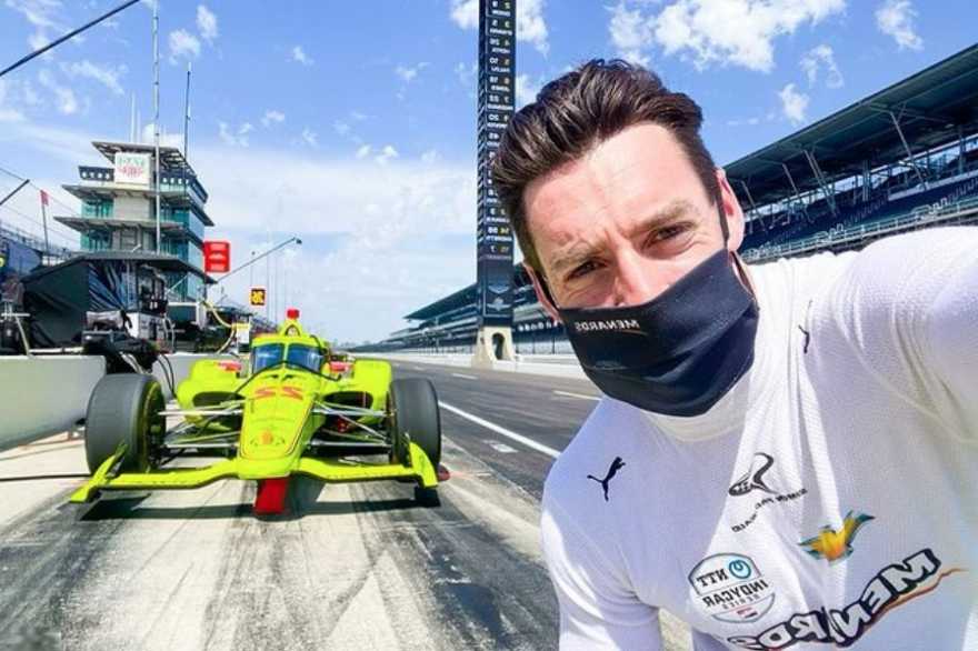 Simon Pagenaud sur le circuit d'Indianapolis en avril 2021