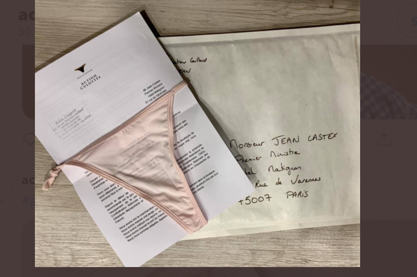 Une culotte envoyée à Jean Castex.