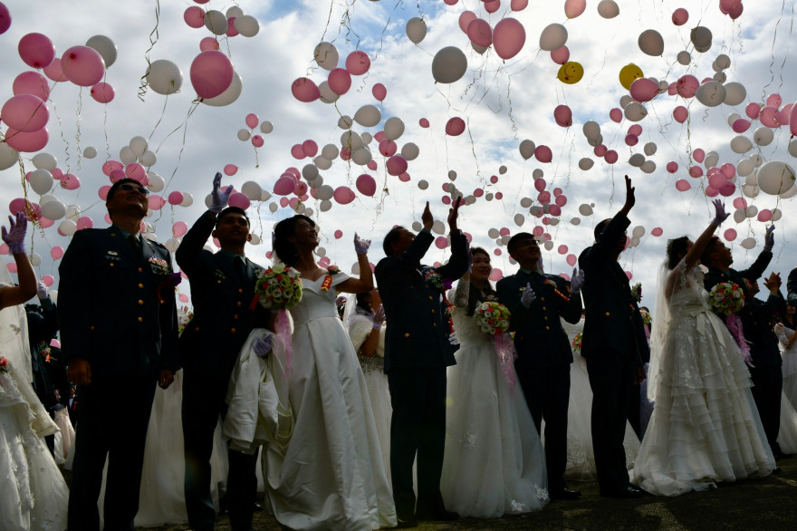 Illustration de mariages célébrés à Taïwan en 2020