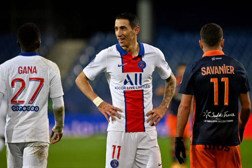 Idrissa "Gana" Gueye, Angel Di Maria et Teji Savanier à La Mosson le 5 décembre 2020