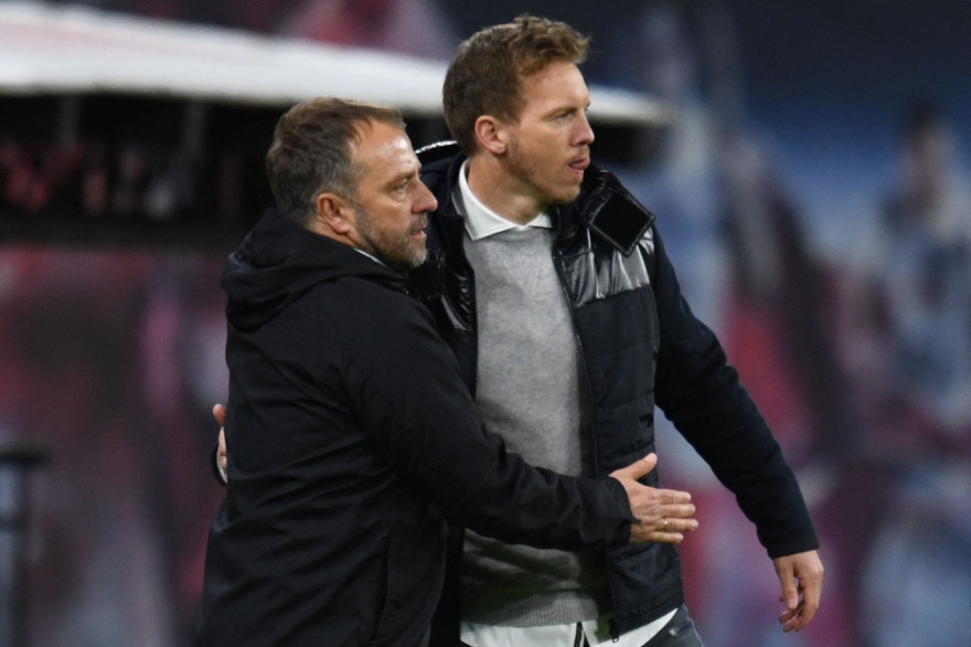 Hans-Dieter Flisk et Julian Nagelsmann à Leipzig le 3 avril 2021