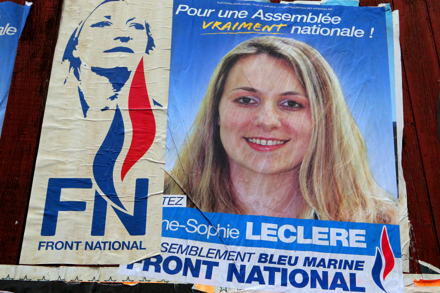 Affiche de campagne d'Anne-Sophie Leclere (FN) en octobre 2013