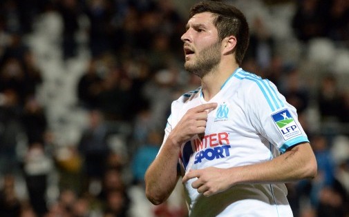 André-Pierre Gignac sous les couleurs de l'Olympique de Marseille