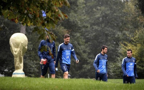 L'équipe de France de football à Clairefontaine